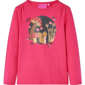 vidaXL-Kindershirt-met-lange-mouwen-eekhoornprint-116-felroze