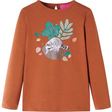 vidaXL-Kindershirt-met-lange-mouwen-140-cognackleurig