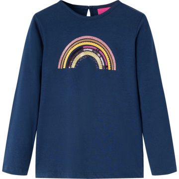 vidaXL-Kindershirt-met-lange-mouwen-regenboogprint-92-marineblauw