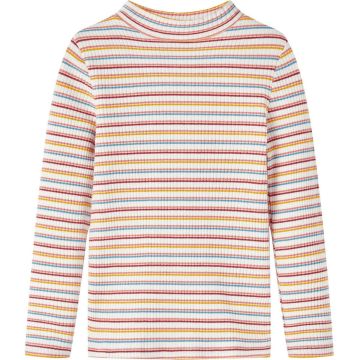 vidaXL-Kindershirt-met-lange-mouwen-lage-col-104-gestreept-ecru