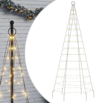 vidaXL-Lichtkegel-aan-vlaggenmast-180-cm-200-LED's-warmwit