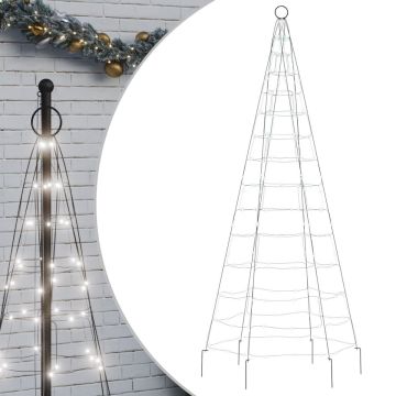 vidaXL-Lichtkegel-aan-vlaggenmast-200-koudwitte-LED's-180-cm