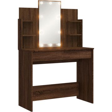 vidaXL-Kaptafel-met-LED-verlichting-96x40x142-cm-bruin-eikenkleur