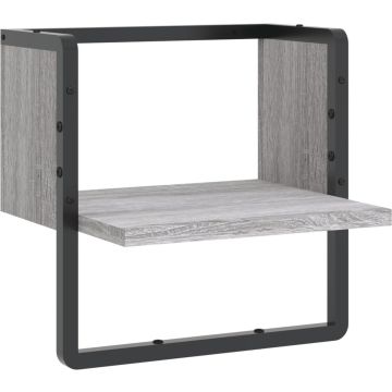 vidaXL-Wandschap-met-stang-30x25x30-cm-grijs-sonoma-eikenkleurig