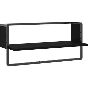 vidaXL-Wandschap-met-stang-65x25x30-cm-zwart