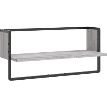 vidaXL-Wandschap-met-stang-65x25x30-cm-grijs-sonoma-eikenkleurig