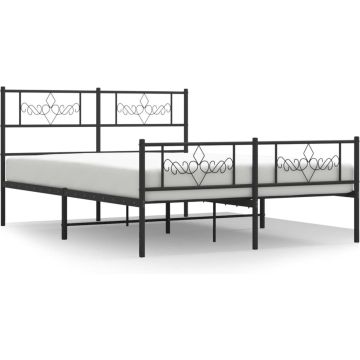 vidaXL-Bedframe-met-hoofd--en-voeteneinde-metaal-zwart-120x200-cm