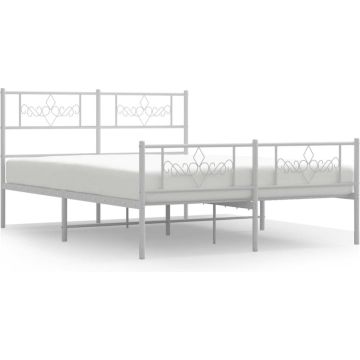 vidaXL-Bedframe-met-hoofd--en-voeteneinde-metaal-wit-120x200-cm