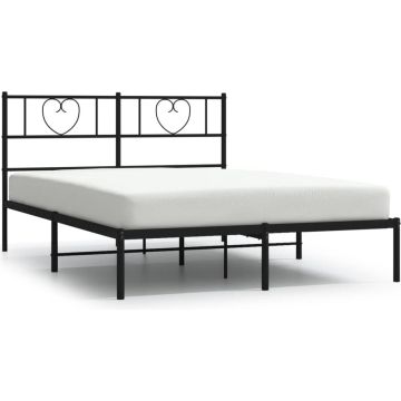 vidaXL-Bedframe-met-hoofdbord-metaal-zwart-120x200-cm