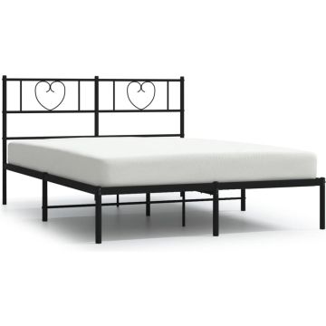 vidaXL-Bedframe-met-hoofdbord-metaal-zwart-140x190-cm