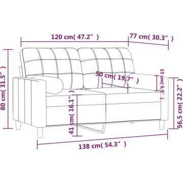 vidaXL-Tweezitsbank-met-sierkussens-120-cm-stof-taupe