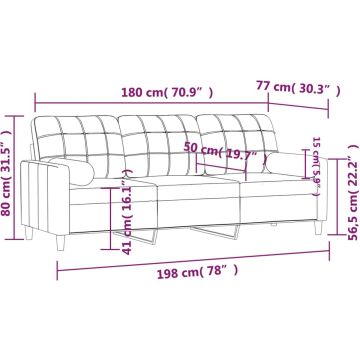 vidaXL-Driezitsbank-met-sierkussens-180-cm-stof-lichtgrijs