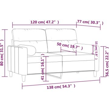 vidaXL-Tweezitsbank-met-sierkussens-120-cm-stof-zwart