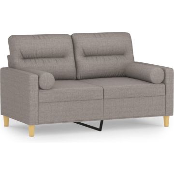 vidaXL-Tweezitsbank-met-sierkussens-120-cm-stof-taupe