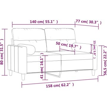 vidaXL-Tweezitsbank-met-sierkussens-140-cm-stof-lichtgrijs