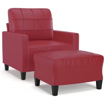 vidaXL-Fauteuil-met-voetenbank-60-cm-kunstleer-wijnrood