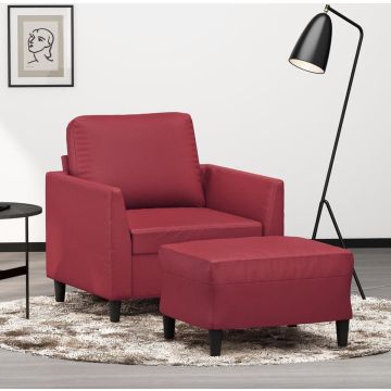 vidaXL-Fauteuil-met-voetenbank-60-cm-kunstleer-wijnrood