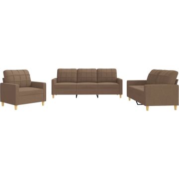 vidaXL-4-delige-Loungeset-met-kussens-stof-bruin