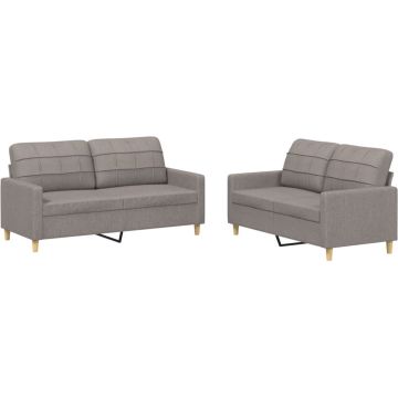 vidaXL-2-delige-Loungeset-met-kussens-stof-taupe