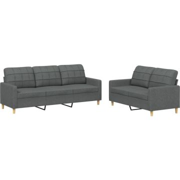 vidaXL-2-delige-Loungeset-met-kussens-stof-donkergrijs