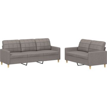 vidaXL-2-delige-Loungeset-met-kussens-stof-taupe