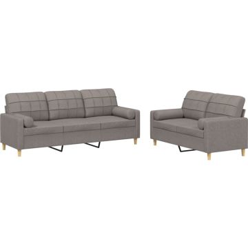 vidaXL-2-delige-Loungeset-met-kussens-stof-taupe