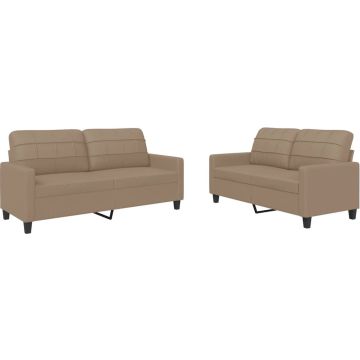 vidaXL-2-delige-Loungeset-met-kussens-kunstleer-cappuccino