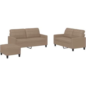 vidaXL-3-delige-Loungeset-met-kussens-kunstleer-cappuccino