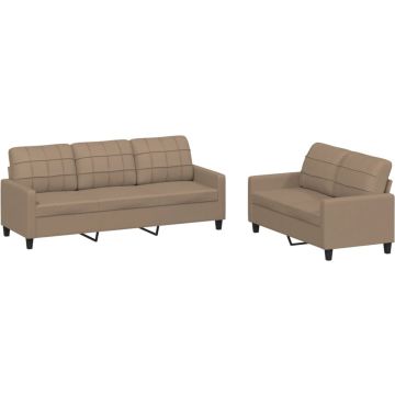 vidaXL-2-delige-Loungeset-met-kussens-kunstleer-cappuccino