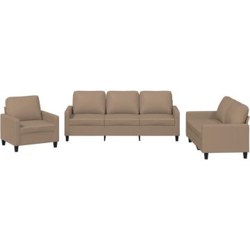 vidaXL-3-delige-Loungeset-met-kussens-kunstleer-cappuccino