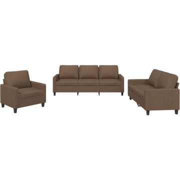 vidaXL-4-delige-Loungeset-met-kussens-stof-bruin