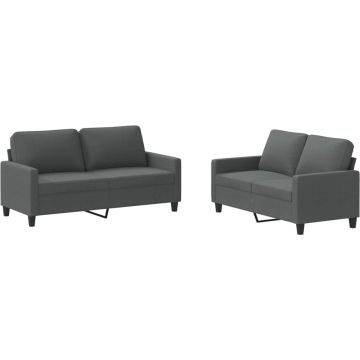 vidaXL-2-delige-Loungeset-met-kussens-stof-donkergrijs