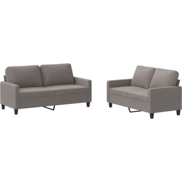 vidaXL-2-delige-Loungeset-met-kussens-stof-taupe