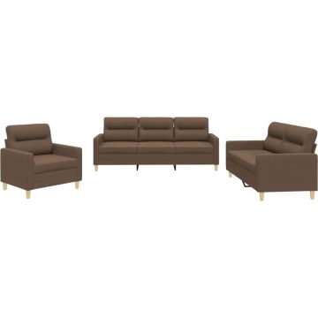 vidaXL-4-delige-Loungeset-met-kussens-stof-bruin