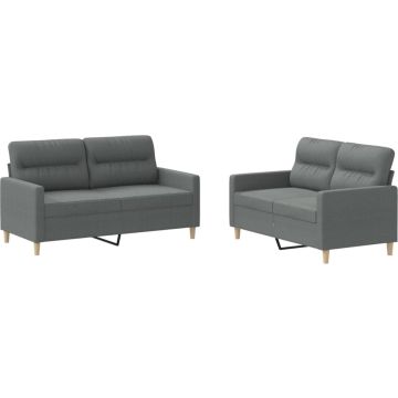 vidaXL-2-delige-Loungeset-met-kussens-stof-donkergrijs