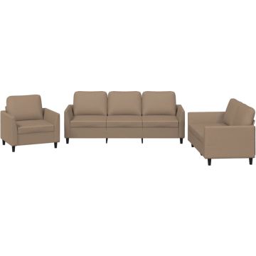 vidaXL-3-delige-Loungeset-met-kussens-kunstleer-cappuccino