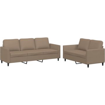 vidaXL-2-delige-Loungeset-met-kussens-kunstleer-cappuccino