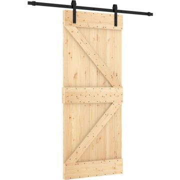 vidaXL-Schuifdeur-met-beslag-85x210-cm-massief-grenenhout