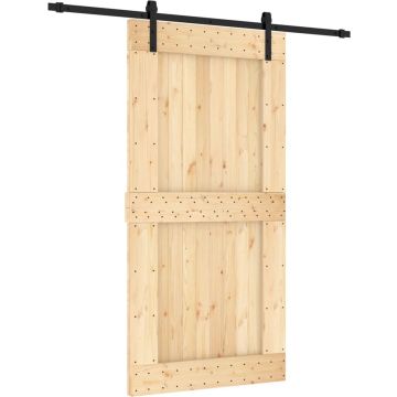 vidaXL-Schuifdeur-met-beslag-100x210-cm-massief-grenenhout