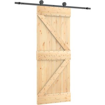 vidaXL-Schuifdeur-met-beslag-70x210-cm-massief-grenenhout