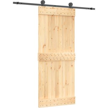 vidaXL-Schuifdeur-met-beslag-85x210-cm-massief-grenenhout