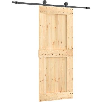 vidaXL-Schuifdeur-met-beslag-85x210-cm-massief-grenenhout