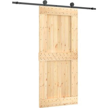 vidaXL-Schuifdeur-met-beslag-90x210-cm-massief-grenenhout