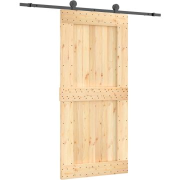 vidaXL-Schuifdeur-met-beslag-95x210-cm-massief-grenenhout