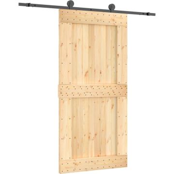 vidaXL-Schuifdeur-met-beslag-100x210-cm-massief-grenenhout