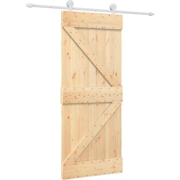 vidaXL-Schuifdeur-met-beslag-85x210-cm-massief-grenenhout