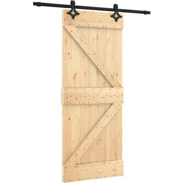 vidaXL-Schuifdeur-met-beslag-85x210-cm-massief-grenenhout