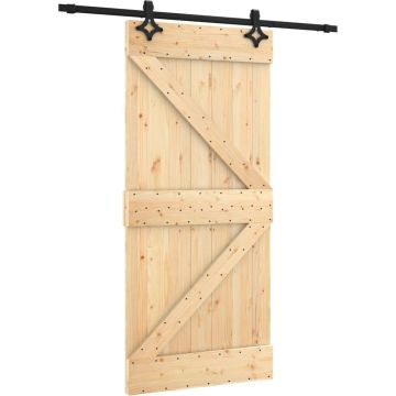 vidaXL-Schuifdeur-met-beslag-95x210-cm-massief-grenenhout