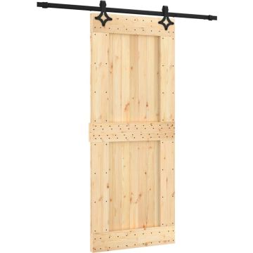 vidaXL-Schuifdeur-met-beslag-85x210-cm-massief-grenenhout