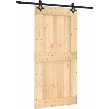 vidaXL-Schuifdeur-met-beslag-100x210-cm-massief-grenenhout